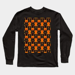 Halloween Ghost Pumpkin Pattern mask Long Sleeve T-Shirt